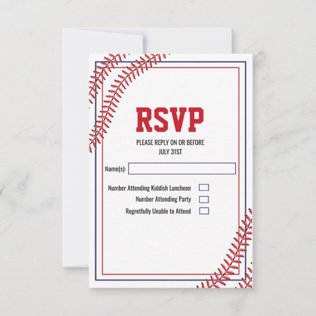 Baseball-RSVP-Karte RSVP Karte (Vorderseite)