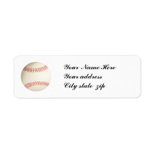 BASEBALL, - RÜCKSENDEADRESSEN-AUFKLEBER