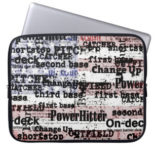 Baseball Ruhm Verblasste Grunge-Amerikanische Fl Laptopschutzhülle