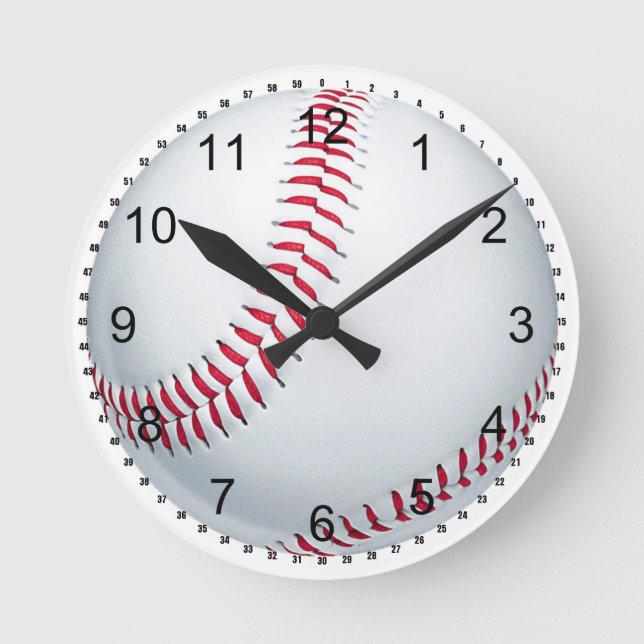 Baseball Runde Wanduhr (Vorderseite)