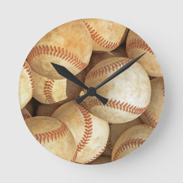 Baseball Runde Wanduhr (Vorderseite)