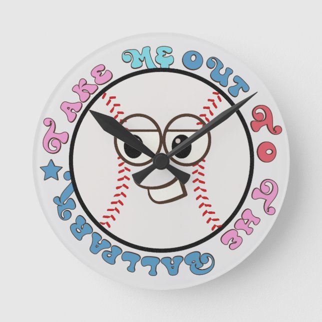 Baseball Runde Wanduhr (Vorderseite)