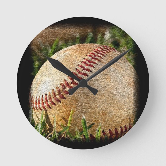 Baseball Runde Wanduhr (Vorderseite)