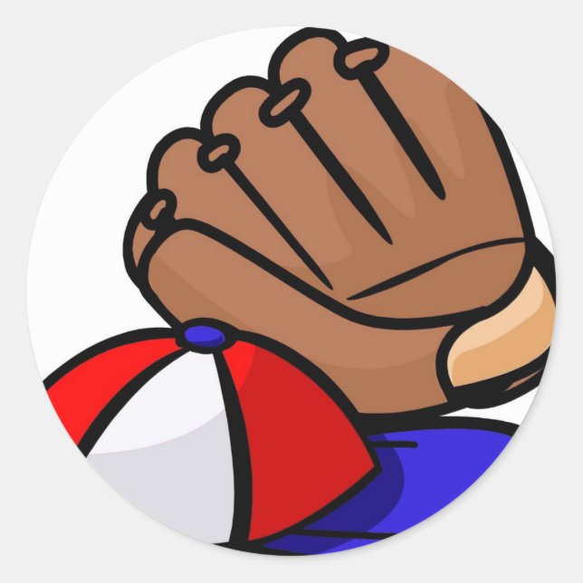 Baseball Runder Aufkleber (Vorderseite)