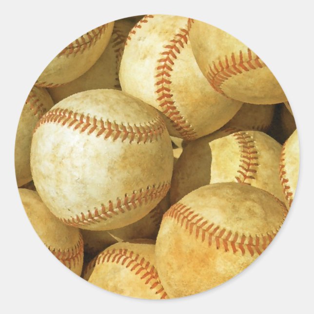 Baseball Runder Aufkleber (Vorderseite)