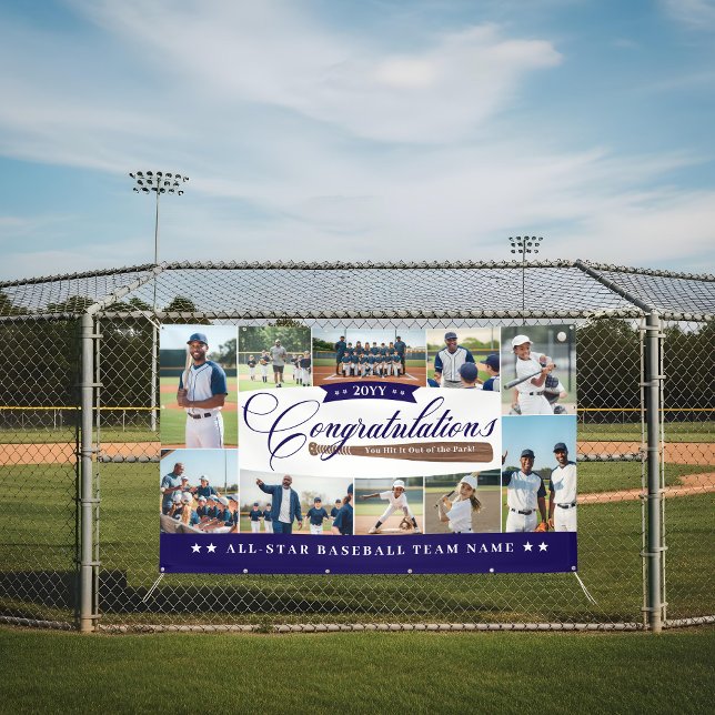 Baseball-Saison-Team-Gratulations-Fotocollage Banner (Baseball Season Team Congratulations Photo Collage Banner)