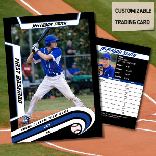 Baseball-Sammelkarten Lebhaft Blau Schwarz Telefonnummerkarte