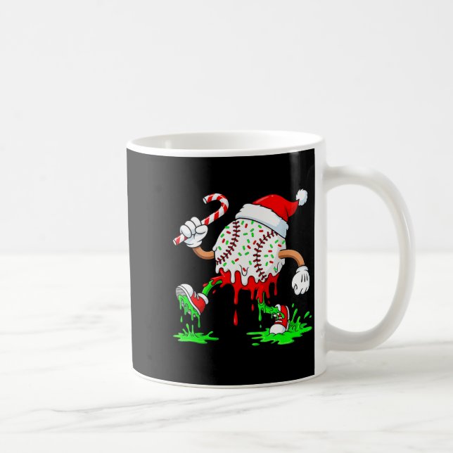 Baseball Santa Hat Christmas Ice Cream Drip Candy  Kaffeetasse (Rechts)