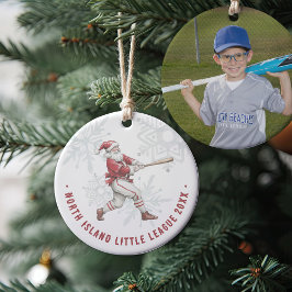 Baseball Santa Personalisiert Foto Keramik Ornament