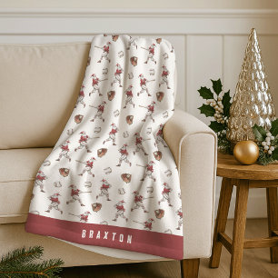 Baseball Santa Personalisiert Weihnachten Fleecedecke