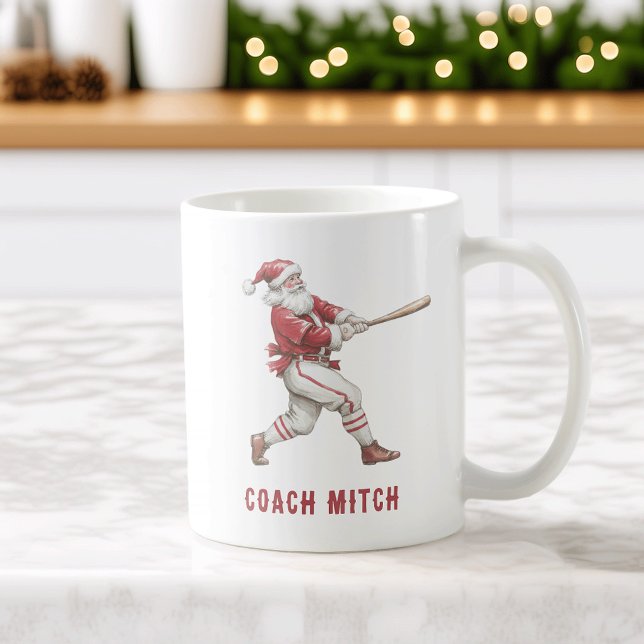 Baseball Santa Personalized Christmas Kaffeetasse (Von Creator hochgeladen)
