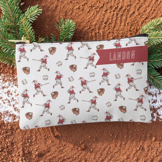 Baseball Santa Personalized Christmas Zubehörtasche (Von Creator hochgeladen)