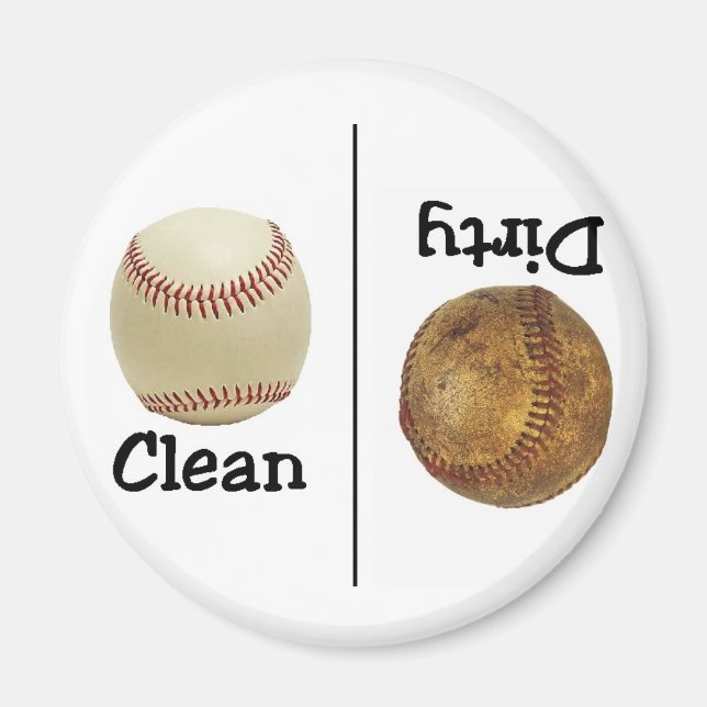 Baseball Saubere Geschirrspülmaschine Magnet (Vorne)
