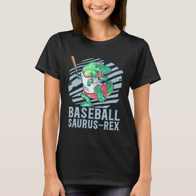 Baseball Saurus Rex for Kids Future Baseball Playe T-Shirt (Vorderseite)