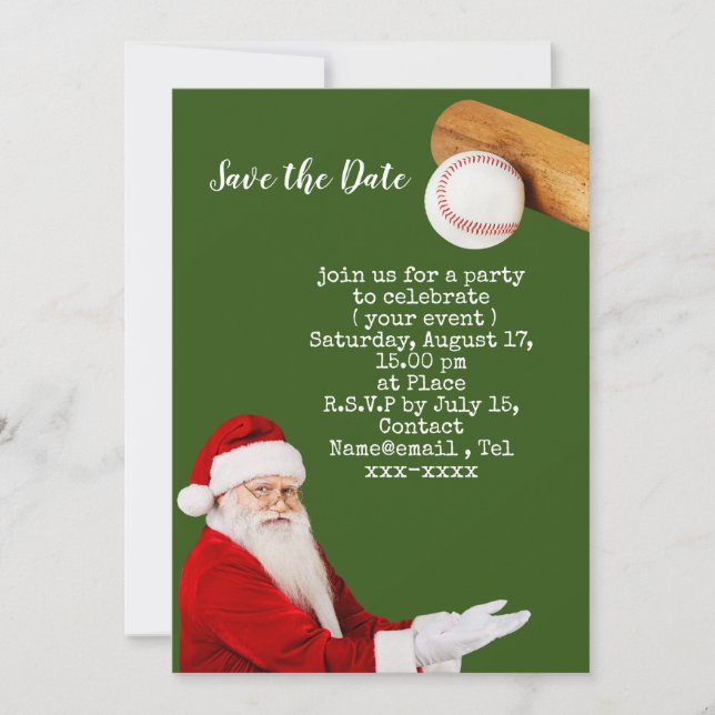 Baseball Save the Date Einladung (Vorderseite)