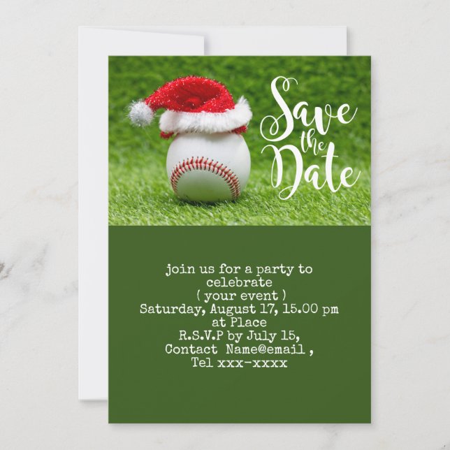 Baseball Save the Date Einladung (Vorderseite)