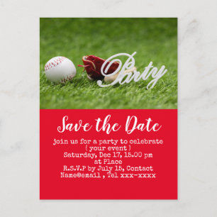 Baseball Save the Date für Baseball-Party Postkarte