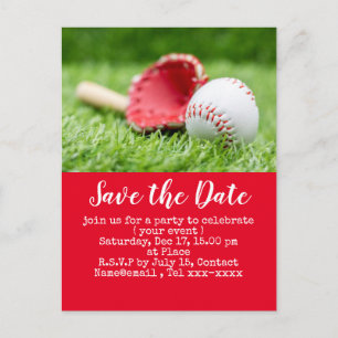 Baseball Save the Date für Baseball-Party Postkarte