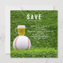 Baseball Save the Date für Party mit Bier