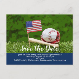 Baseball Save the Date mit der Flagge von America Postkarte