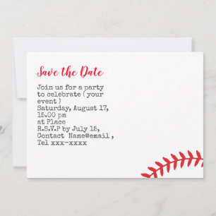 Baseball Save the Date Party Einladung