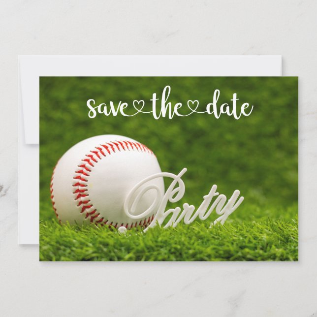 Baseball Save the Date Party Einladung (Vorderseite)