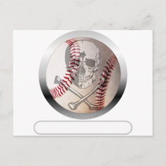 Baseball-Schädel und -Kreuze Postkarte