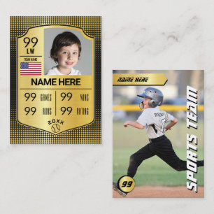 Baseball-Schild-Karte Baseball-Handelskarte Telefonnummerkarte