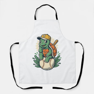 Baseball-Schildkröte Vintage-Gravur Grafikdesign_1 Schürze