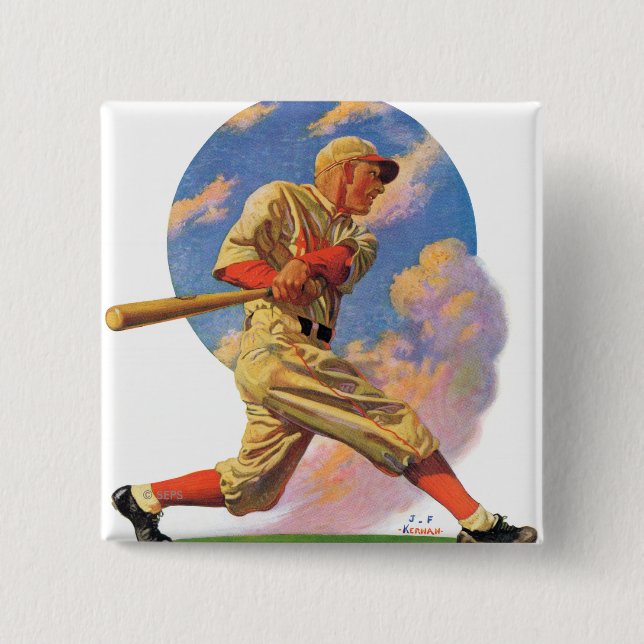 Baseball-Schlagmann Button (Vorderseite)