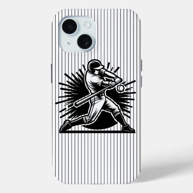 Baseball-Schlagmann iPhone 15 Hülle (Rückseite)