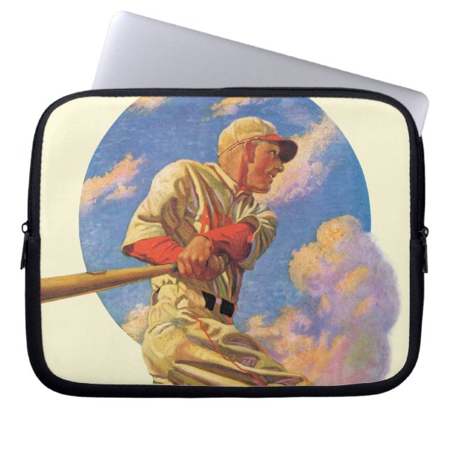 Baseball-Schlagmann Laptopschutzhülle (Vorderseite)