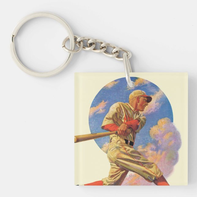 Baseball-Schlagmann Schlüsselanhänger (Vorderseite)