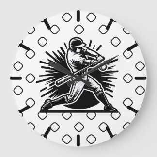 Baseball-Schlagmann-Silhouette-Wanduhr Große Wanduhr