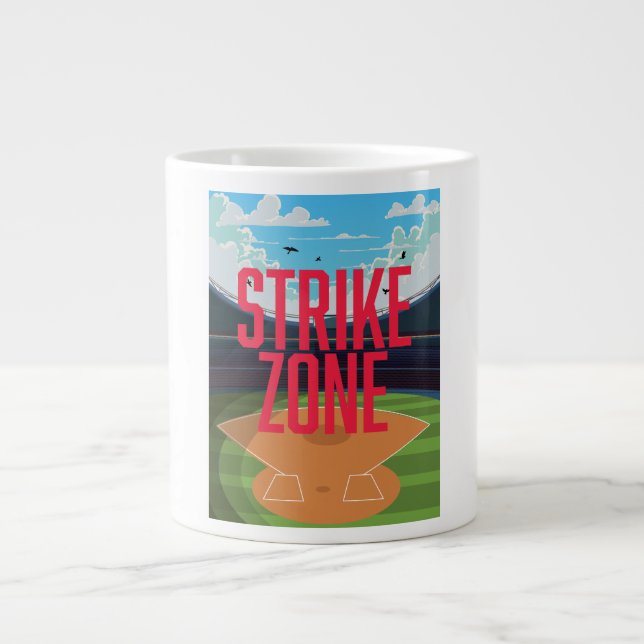 Baseball-Schlagzone Jumbo-Tasse (Vorderseite)
