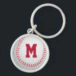 Baseball Schlüsselanhänger<br><div class="desc">Mit Monogramm Baseballschlüssel.</div>