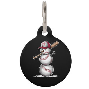 Baseball Schneemann Bälle Schnee Weihnachten Xmas  Haustiermarke