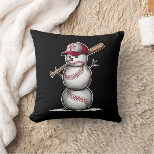 Baseball Schneemann Bälle Schnee Weihnachten Xmas  Kissen