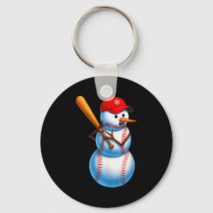 Baseball-Schneemann Frohe Weihnachten Xmas Pyjama Schlüsselanhänger