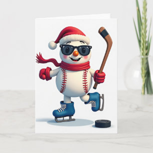 Baseball-Schneemann-Grußkarte Karte