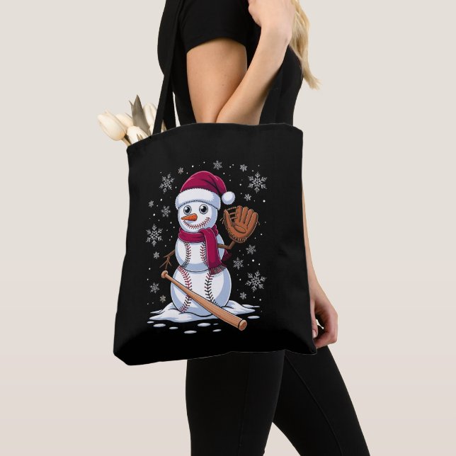 Baseball-Schneemann-Santa-Hut-Handschuh-Schläger-W (Von Nahem)