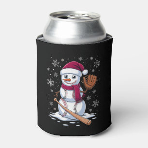 Baseball-Schneemann-Santa-Hut-Handschuh-Schläger-W Dosenkühler