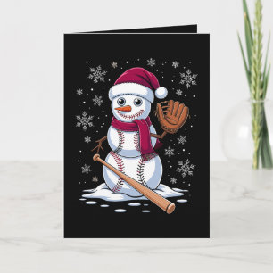 Baseball-Schneemann-Santa-Hut-Handschuh-Schläger-W Karte