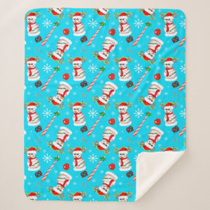 Baseball-Schneemann-Weihnachtsfeier-Muster Sherpadecke