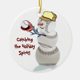 Baseball-Schneemann-Weihnachtsgeschenk-Verzierung Keramikornament