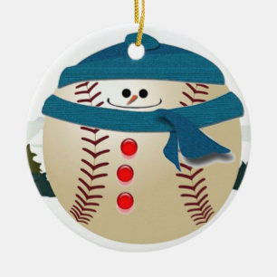Baseball-Schneemannverzierung Keramikornament