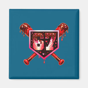 Baseball-Schokoladen-Drip 67 Valentinstag Liebes-M Magnet