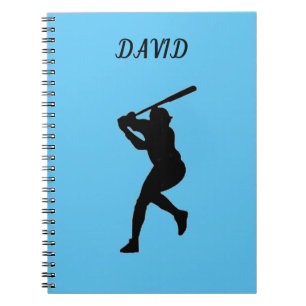 BASEBALL SCHOOL NOTEBOOK WITH CUSTOM NAME. NOTIZBLOCK