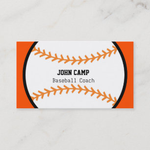 Baseball Schwarz & Orange Trainer Sport Geschäftsk Visitenkarte