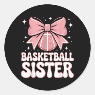 Baseball Schwester Cute Pink Schleife Sport Fan Gr Runder Aufkleber